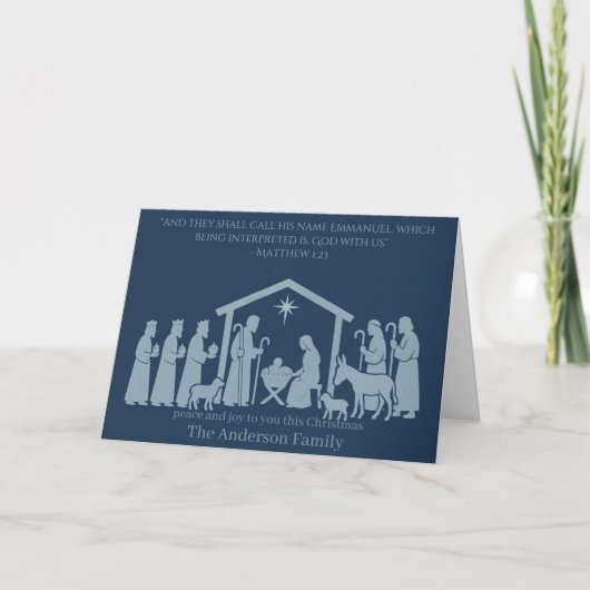 Nativity Christmas Card – Emmanuel God With Us Kaart (Voorkant)