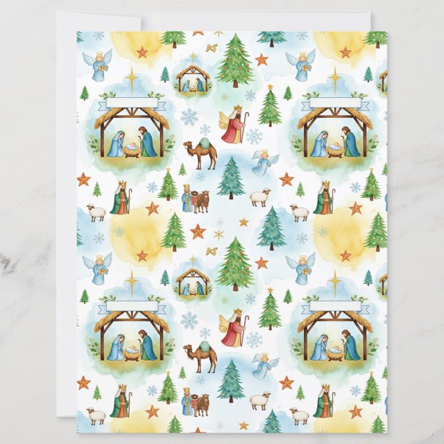 Nativity Christmas craft paper (Voorkant)