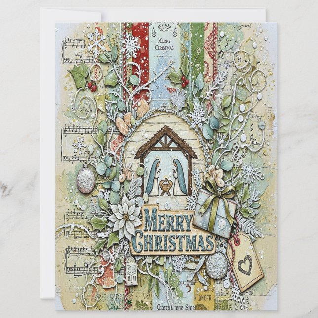 Nativity Christmas craft paper (Voorkant)