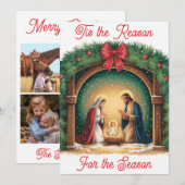 Nativity Christmas Flat Card (Voorkant / Achterkant)