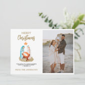 Nativity Christmas Greeting Card Family Religious Feestdagenkaart (Staand voorkant)
