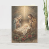 Nativity Christmas Holy Family Catholic Feestdagen Kaart (Voorkant)