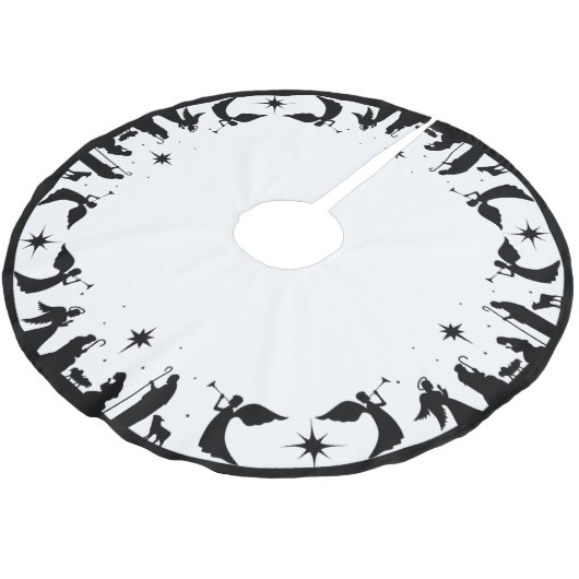 Nativity Christmas Tree Skirt, Personalized  Kerstboom Rok (Gekanteld)