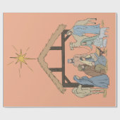 NATIVITY CHRISTMAS WRAPPING PAPER  CADEAUPAPIER (Vlak)