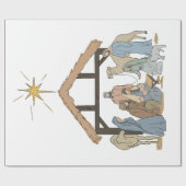 NATIVITY CHRISTMAS WRAPPING PAPER CADEAUPAPIER (Vlak)