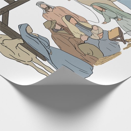 NATIVITY CHRISTMAS WRAPPING PAPER CADEAUPAPIER (Hoek)
