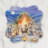 Nativity Favor Cadeau Labels (Voorkant)
