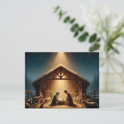 Nativity Feestdagenkaart (Staand voorkant)