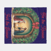 Nativity Fleece Blanket Deken (Voorkant (Horizontaal))