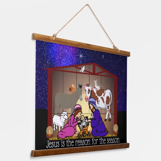 Nativity Hangend Wandkleed (Gebogen)