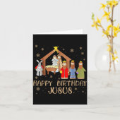 Nativity Happy Birthday Jesus Christmas Nativity C Kaart (Gele Bloem)