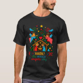 Nativity Hark The Herald Angels Sing Cute Christma T-shirt (Voorkant)