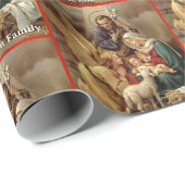 Nativity Holy Family Add Your Text Christmas Gift Cadeaupapier (Rol Hoek)