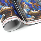 Nativity Holy Family Add Your Text Christmas Gift Cadeaupapier (Rol Hoek)