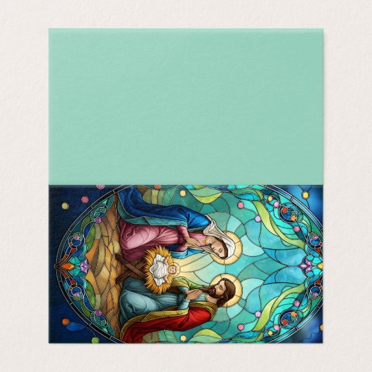 Nativity in stained glass  kaart (Buitenkant ongevouwen)