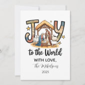Nativity Joy to the World Christmas Feestdagenkaart (Voorkant)