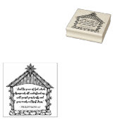 Nativity Manger Christmas met Bijbelvers op maat Rubberstempel (Gestempeld)