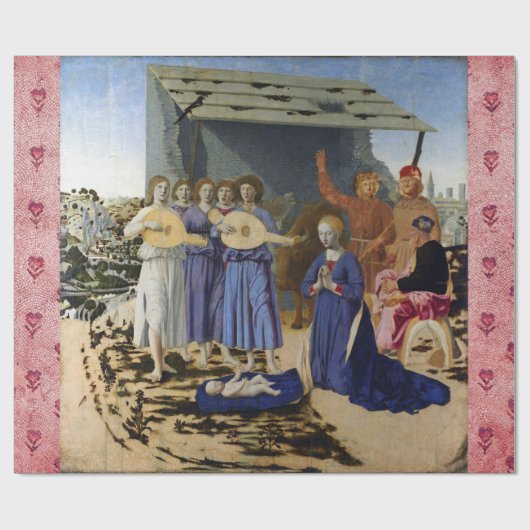 NATIVITY OF JESUS, ANGELS by PIERO DELLA FRANCESCA Cadeaupapier (Vlak)