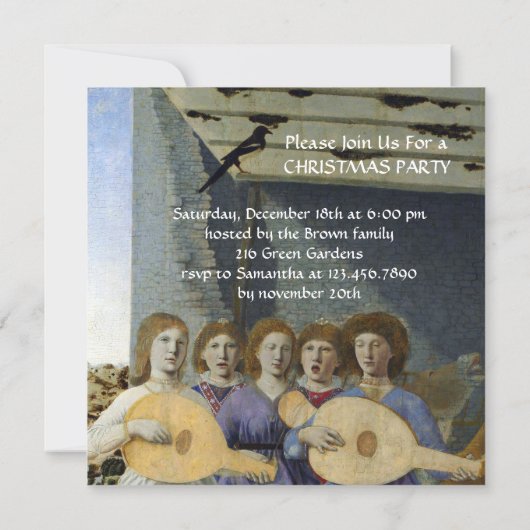 NATIVITY OF JESUS, ANGELS by PIERO DELLA FRANCESCA Kaart (Achterkant)