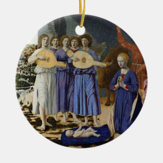 NATIVITY OF JESUS, ANGELS by PIERO DELLA FRANCESCA Keramisch Ornament (Voorkant)