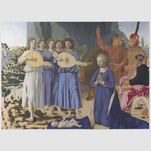 NATIVITY OF JESUS, ANGELS by PIERO DELLA FRANCESCA Tissuepapier (Voorkant)