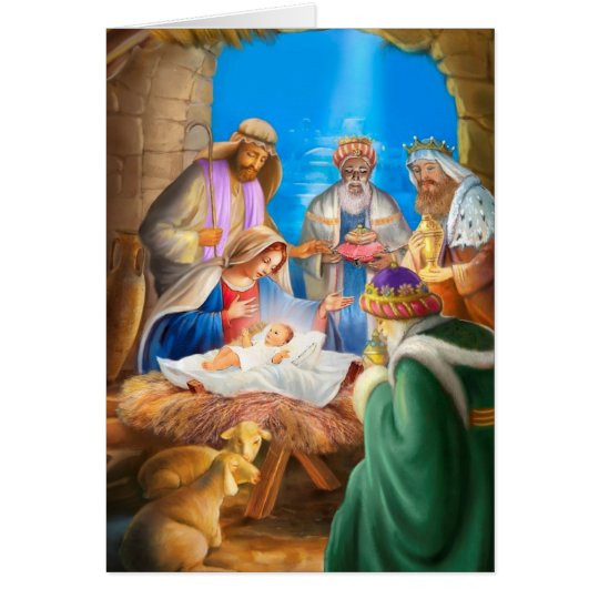 Nativity of Jesus x-mas image for christmas cards Briefkaarten 0