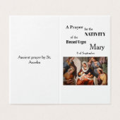 Nativity of the Blessed Virgin Mary Prayer Card Kaart (Buitenkant ongevouwen)