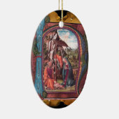NATIVITY PARCHMENT Blue Gemstone Monogram Keramisch Ornament (Rechts)
