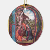 NATIVITY PARCHMENT Blue Gemstone Monogram Keramisch Ornament (Links)
