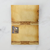 NATIVITY PARCHMENT Green Emerald Monogram Feestdagen Kaart (Binnen)