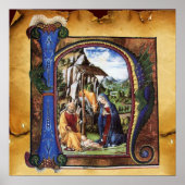 NATIVITY PARCHMENT MONOGRAM POSTER (Voorkant)