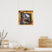 NATIVITY PARCHMENT MONOGRAM POSTER (Keuken)