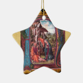 NATIVITY PARCHMENT STAR Blue Gemstone Monogram Keramisch Ornament (Rechts)