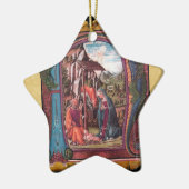 NATIVITY PARCHMENT STAR Blue Gemstone Monogram Keramisch Ornament (Links)