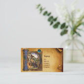 NATIVITY PERCHMENT Helder Blauw Saffier Monogram Visitekaartje (Staand voorkant)