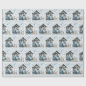 Nativity Personalize Name Baby Jesus Christmas Cadeaupapier (Vlak)