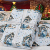 Nativity Personalize Text Baby Jesus Christmas Cadeaupapier