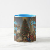 Nativity Santa Combo Christmas Coffee Mug Mok (Midden)
