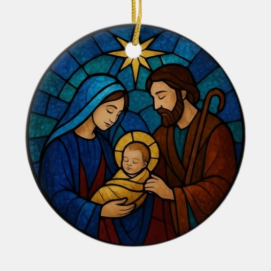 Nativity Scene Baby Jesus Manger Christmas Keramisch Ornament (Voorkant)