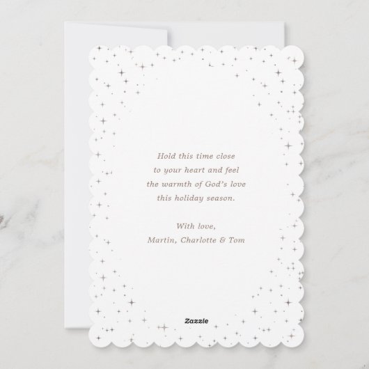 Nativity Scene Blue Christmas Blessings Christian Feestdagenkaart (Achterkant)