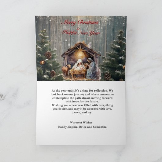 Nativity Scene Christmas Card Aankondiging (Binnen)