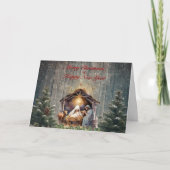 Nativity Scene Christmas Card Aankondiging (Voorkant)