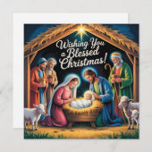 Nativity Scene Christmas Greeting Feestdagenkaart (Voorkant / Achterkant)