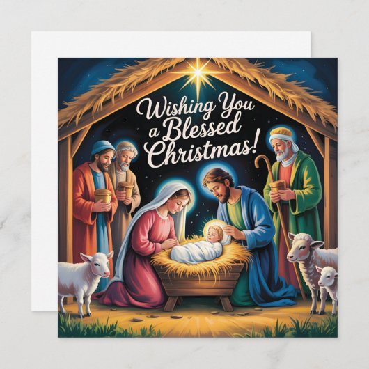 Nativity Scene Christmas Greeting Feestdagenkaart (Voorkant / Achterkant)