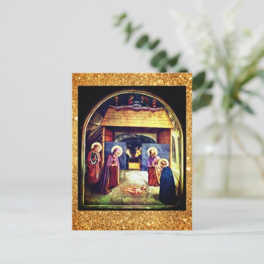 Nativity Scene, Convento di San Marco, Fra Anvelic Feestdagenkaart (Staand voorkant)