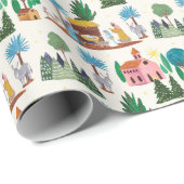 Nativity Scene Ecru Hand drawn Christmas Cadeaupapier (Rol Hoek)