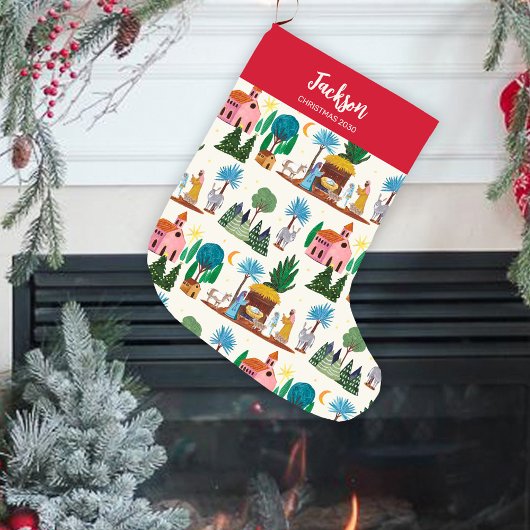 Nativity Scene Ecru Hand drawn Christmas Grote Kerstsok