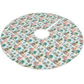 Nativity Scene Ecru Hand drawn Christmas Kerstboom Rok (Gekanteld)