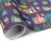 Nativity Scene Hand drawn Christmas Cadeaupapier (Rol Hoek)