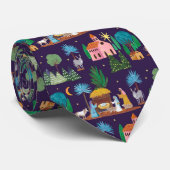 Nativity Scene Hand drawn Christmas Stropdas (Opgerold)